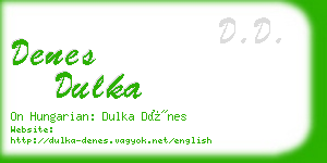 denes dulka business card